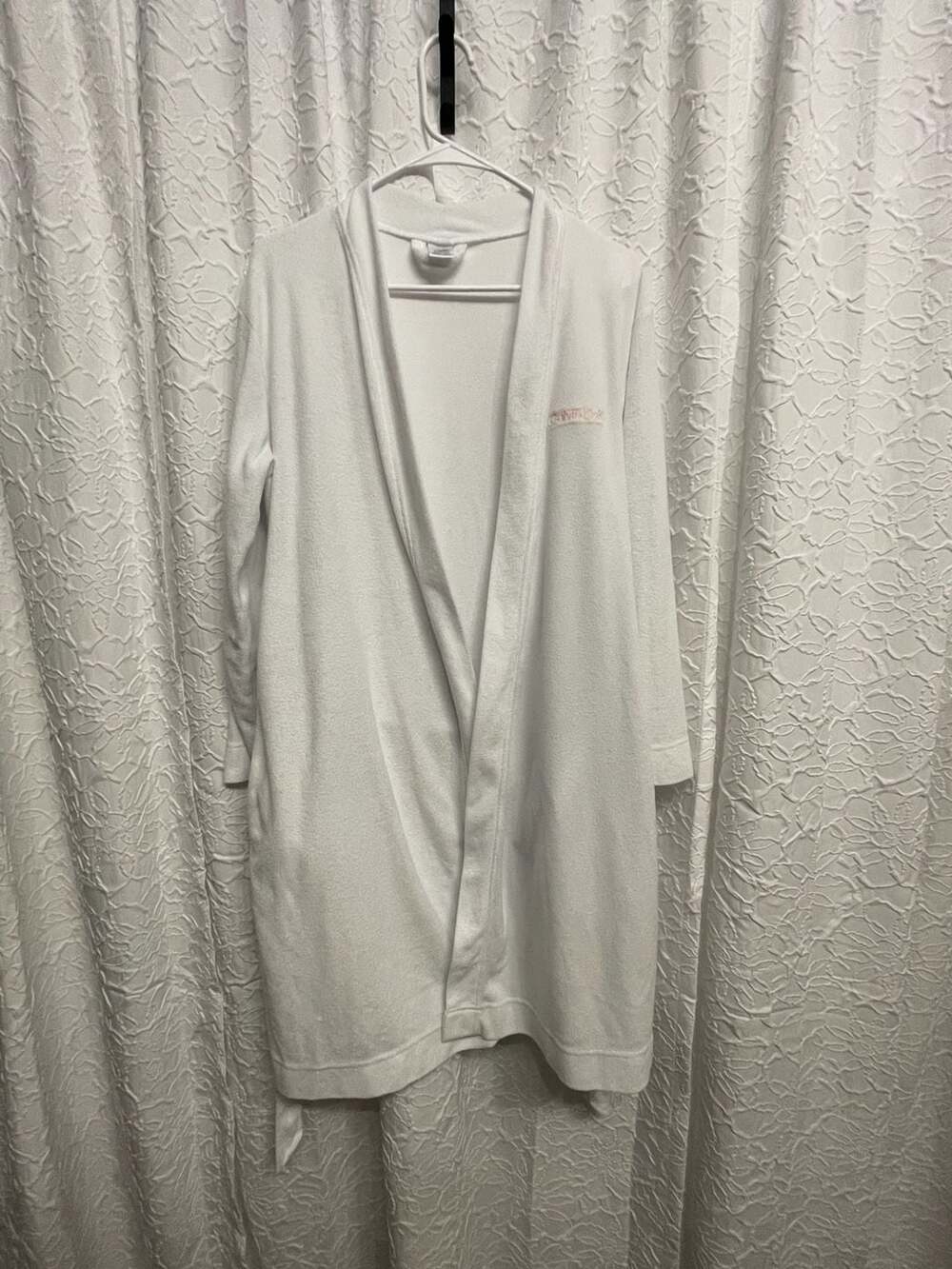 Calvin Klein White Bathrobe Size XS/S Loungewear Cozy Sleepwear Robe Boho